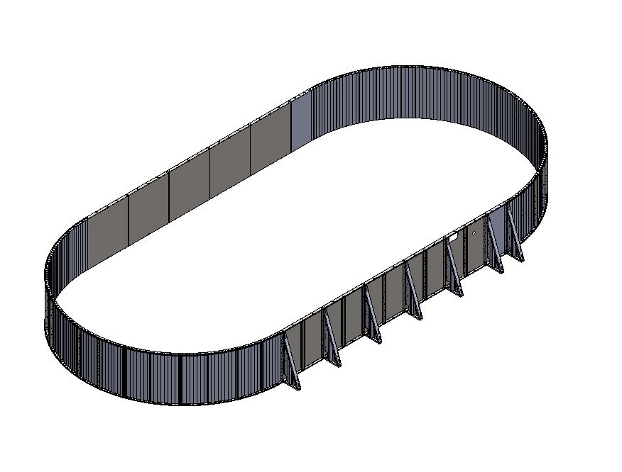 19' x 41' Oval Semi-Inground Pool Kit with 52" Steel Walls